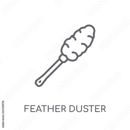 Feather duster linear icon. Modern outline Feather duster logo concept on white background from cleaning collection