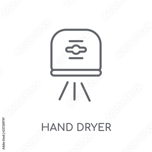 Hand dryer linear icon. Modern outline Hand dryer logo concept on white background from cleaning collection