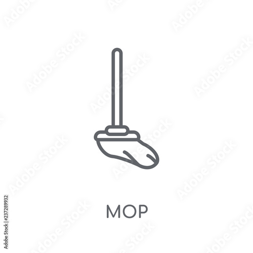 Mop linear icon. Modern outline Mop logo concept on white background from cleaning collection