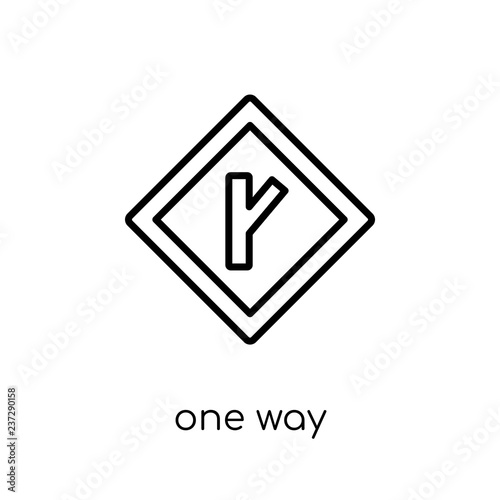 Free Download One way sign icon. Trendy modern flat linear vector One way sign icon on white background from thin line traffic sign collection - GFXLoad