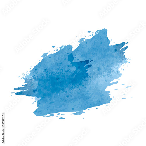Blue artistic watercolor splatter vector