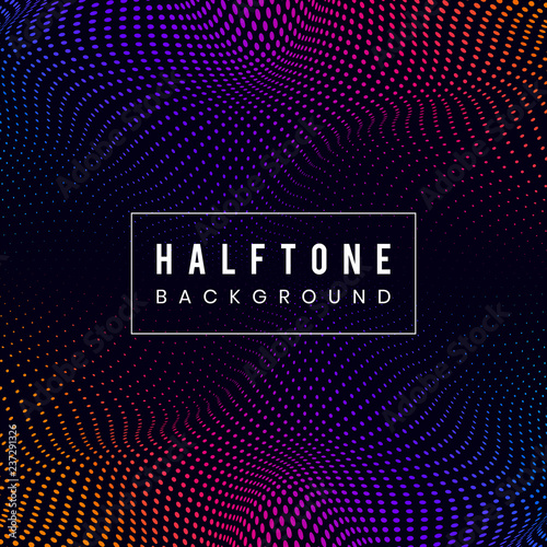Vibrant halftone on black background vector