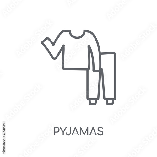 pyjamas linear icon. Modern outline pyjamas logo concept on white background from Clothes collection photo