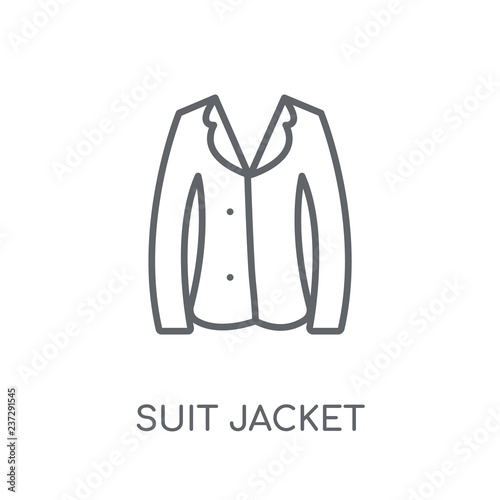 suit jacket linear icon. Modern outline suit jacket logo concept on white background from Clothes collection