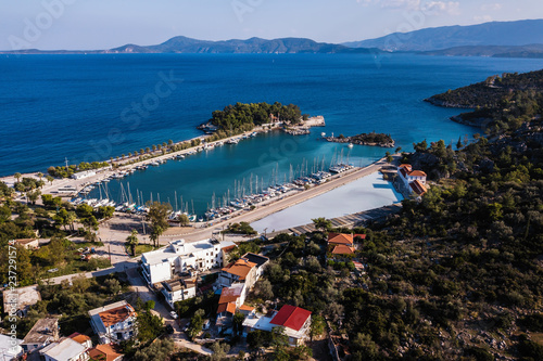 Methana coastline and marina in Aegean sea, Greece. © De Visu