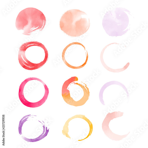 Round watercolor elements vector