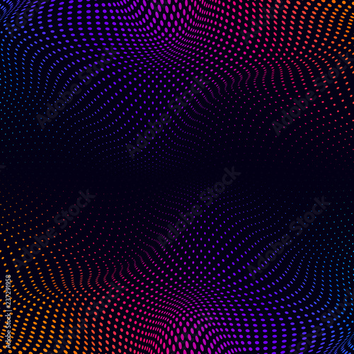 Vibrant halftone on black background vector