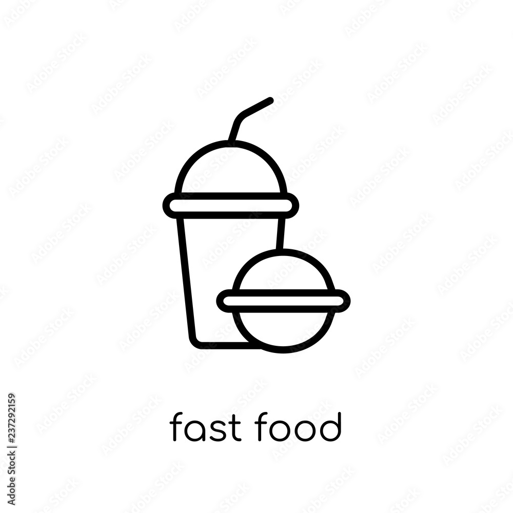 Fast food icon. Trendy modern flat linear vector Fast food icon on white background from thin line United States of America collection