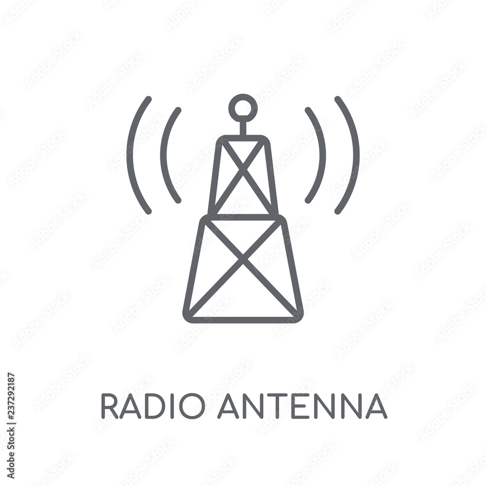 Radio antenna linear icon. Modern outline Radio antenna logo concept on ...