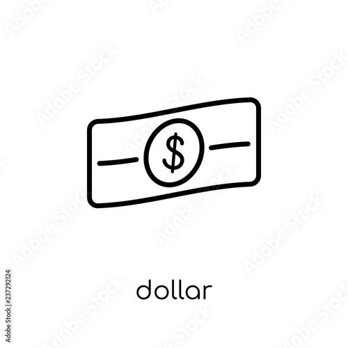 Dollar icon. Trendy modern flat linear vector Dollar icon on white background from thin line United States of America collection