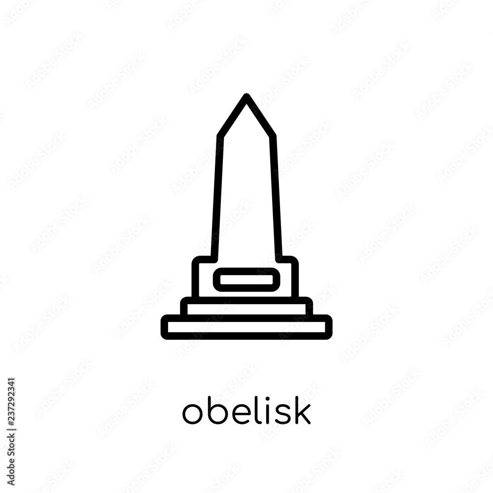 Obelisk icon. Trendy modern flat linear vector Obelisk icon on white background from thin line United States of America collection Obelisk icon. Trendy modern flat linear vector Obelisk icon on white background from thin line United States of America collection