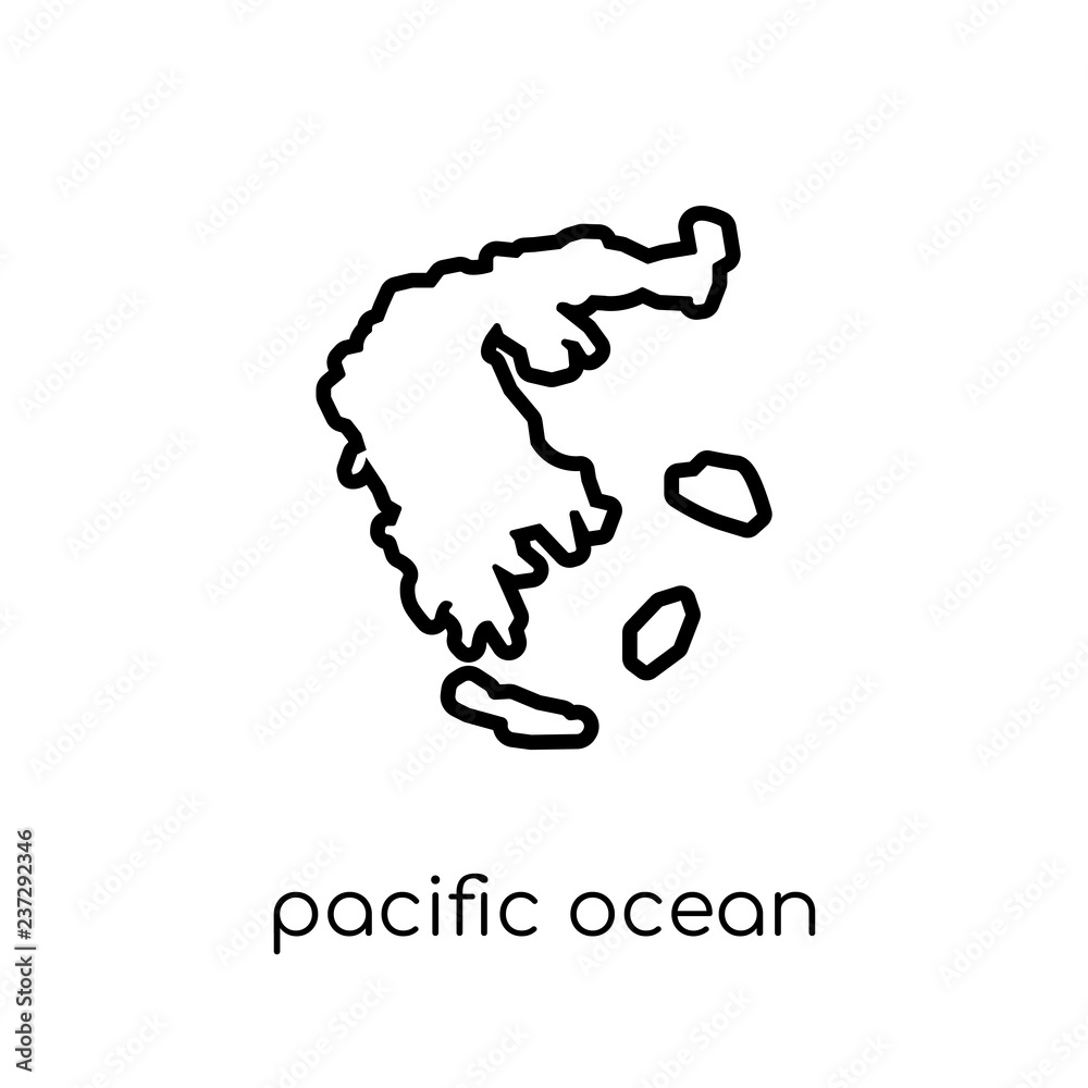 pacific ocean icon. Trendy modern flat linear vector pacific ocean icon on white background from thin line United States of America collection pacific ocean icon. Trendy modern flat linear vector pacific ocean icon on white background from thin line United States of America collection