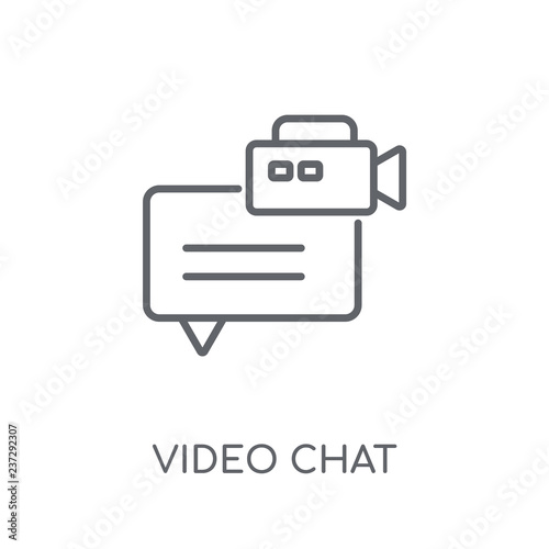 Video chat linear icon. Modern outline Video chat logo concept on white background from Communication collection