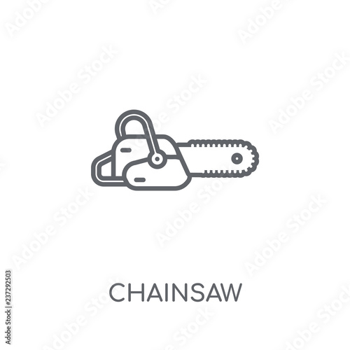Chainsaw linear icon. Modern outline Chainsaw logo concept on white background from Construction collection