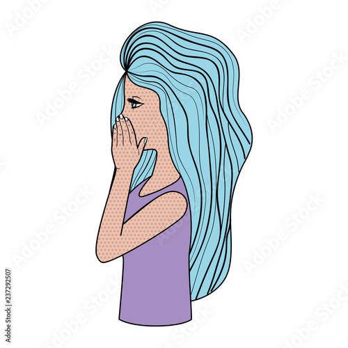 woman telling a secret avatar character