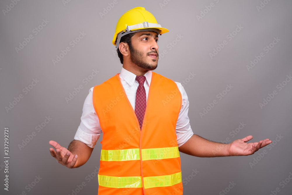 Portrait of Indian man construction worker businessman Portrait of Indian man construction worker businessman