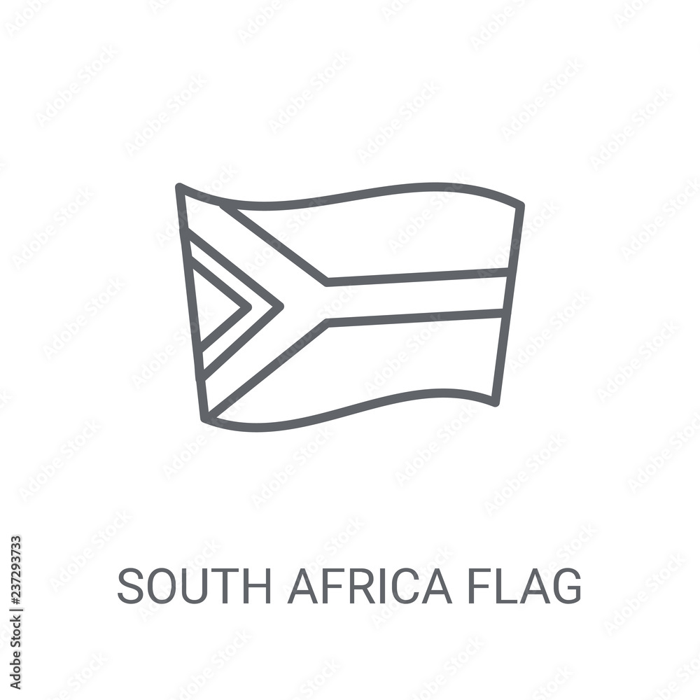 South Africa flag icon. Trendy South Africa flag logo concept on white