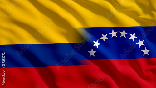 Waving Colombia and Venezuela Flags