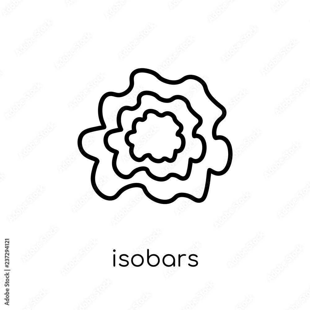 isobars icon. Trendy modern flat linear vector isobars icon on white background from thin line Weather collection, outline vector illustration isobars icon. Trendy modern flat linear vector isobars icon on white background from thin line Weather collection, outline vector illustration