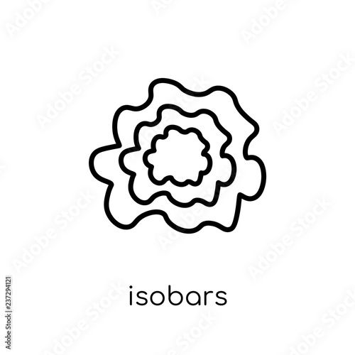 isobars icon. Trendy modern flat linear vector isobars icon on white background from thin line Weather collection, outline vector illustration