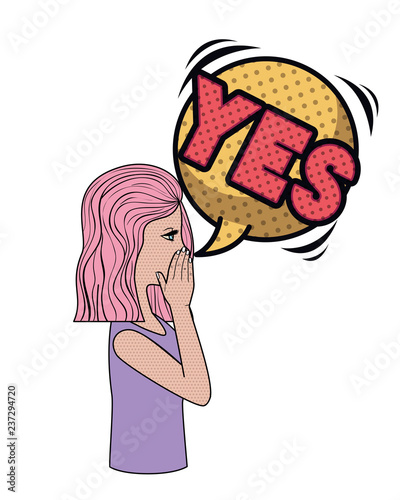 woman saying yes avatar character