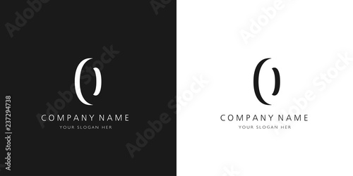 0 logo numbers modern black and white design	