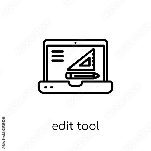 Edit tool icon. Trendy modern flat linear vector Edit tool icon on white background from thin line web hosting collection