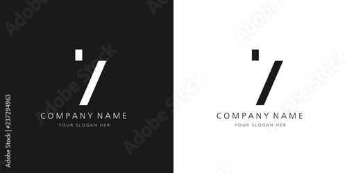 7 logo numbers modern black and white design	 photo