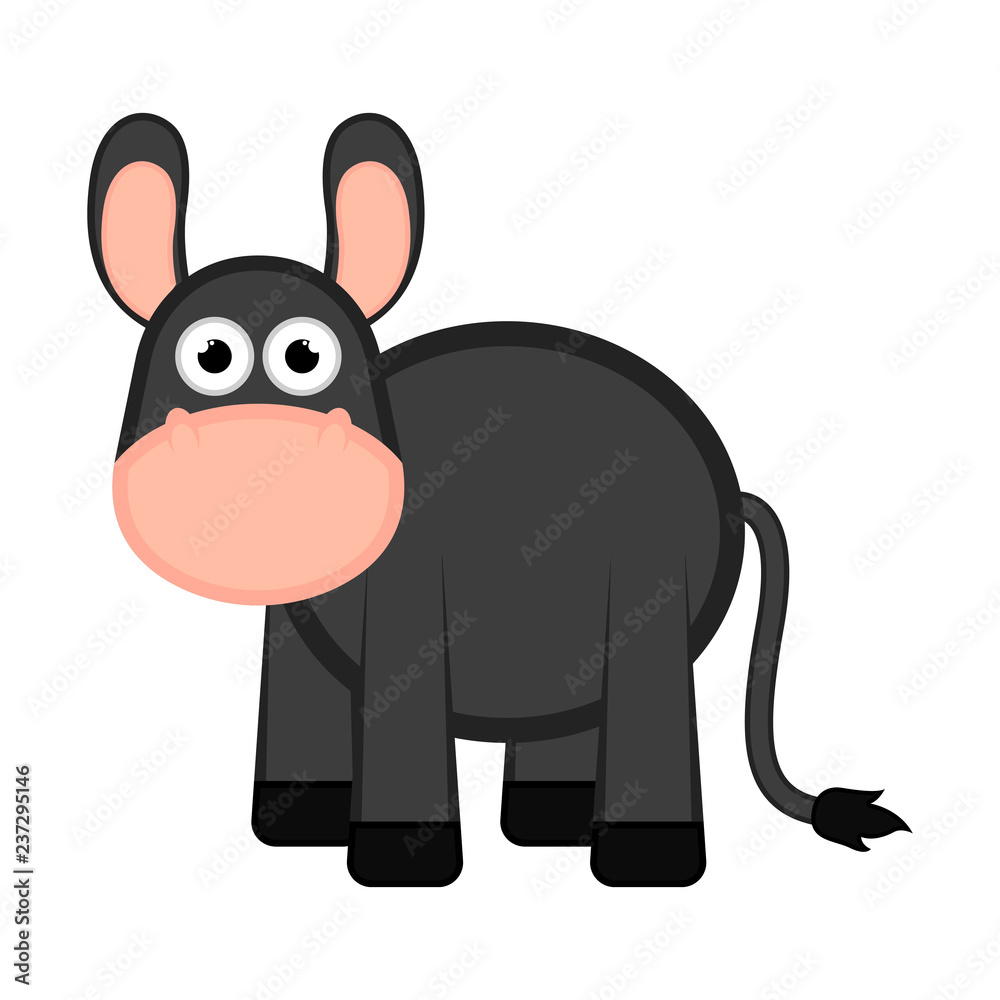 Fototapeta premium Isolated donkey comic cartoon. Vector illustration design