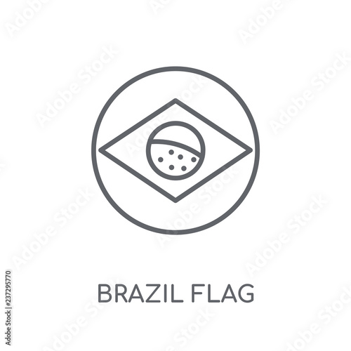Brazil flag linear icon. Modern outline Brazil flag logo concept on white background from Culture collection