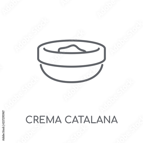 Crema Catalana linear icon. Modern outline Crema Catalana logo concept on white background from Culture collection