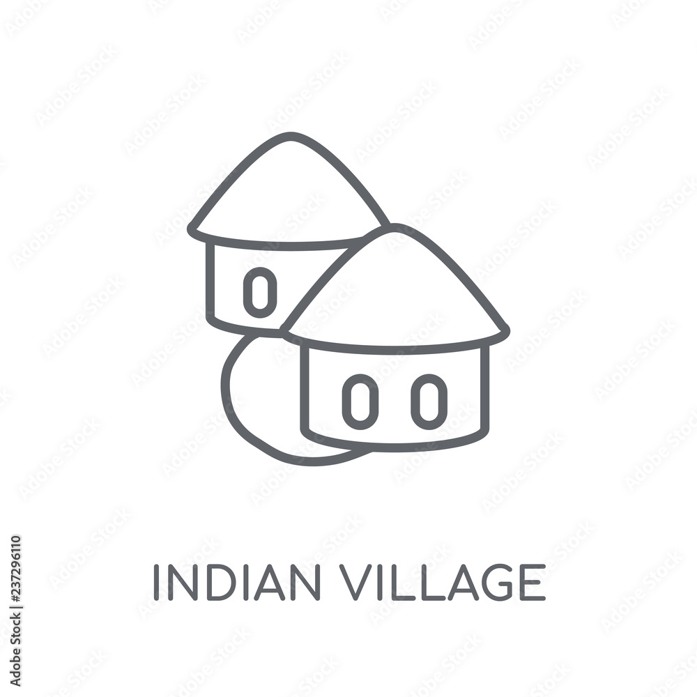 Indian Village linear icon. Modern outline Indian Village logo concept