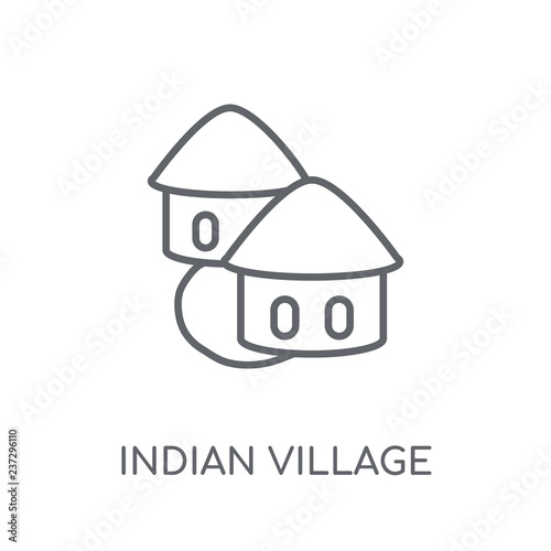 Indian Village linear icon. Modern outline Indian Village logo concept on white background from Culture collection
