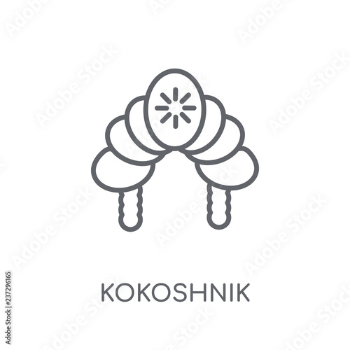 Kokoshnik linear icon. Modern outline Kokoshnik logo concept on white background from Culture collection