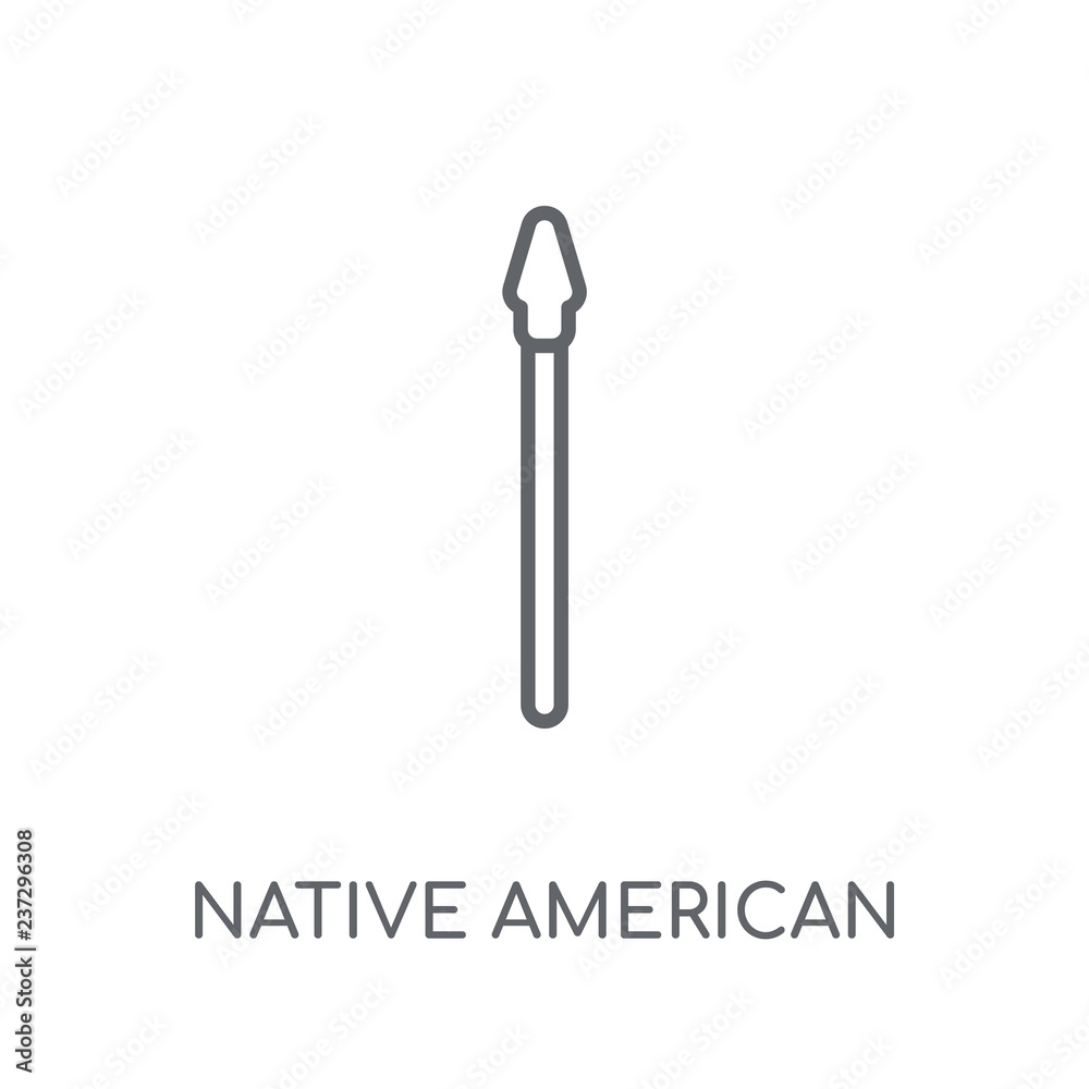 Native American Spear linear icon. Modern outline Native American Spear