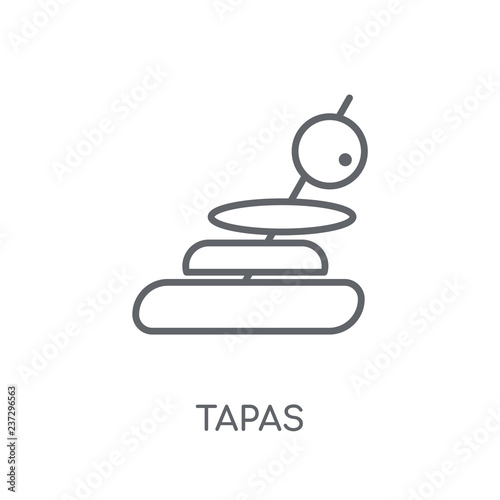 Tapas linear icon. Modern outline Tapas logo concept on white background from Culture collection