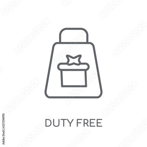 Duty free linear icon. Modern outline Duty free logo concept on white background from Delivery and logistics collection