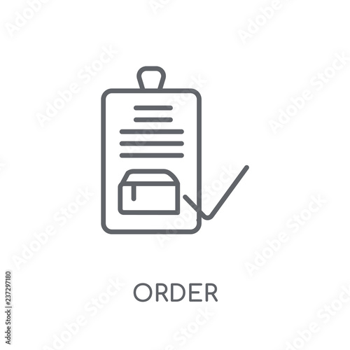 Order linear icon. Modern outline Order logo concept on white background from Delivery and logistics collection
