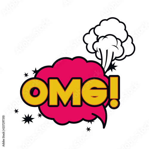 omg comic words in speech bubble isolated icon