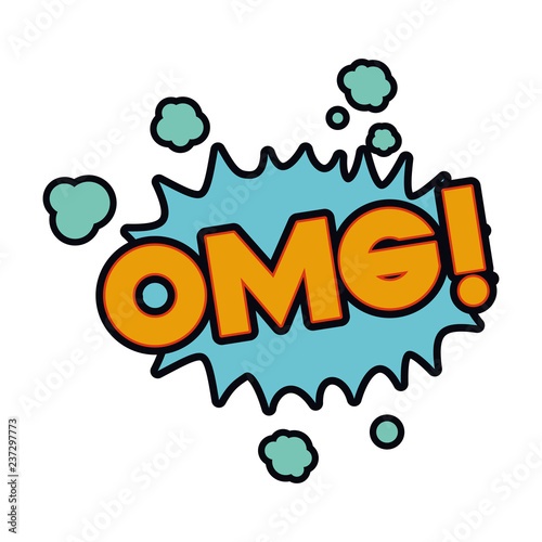 omg comic words in speech bubble isolated icon