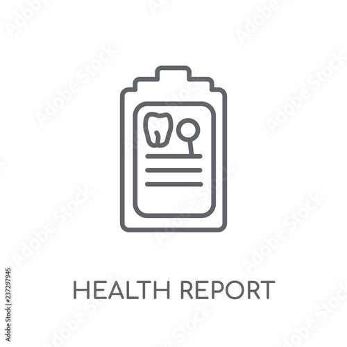 Health report linear icon. Modern outline Health report logo concept on white background from Dentist collection