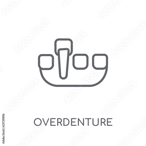 Overdenture linear icon. Modern outline Overdenture logo concept on white background from Dentist collection