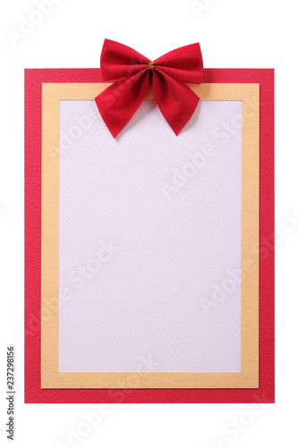 Christmas card red frame vertical isolated