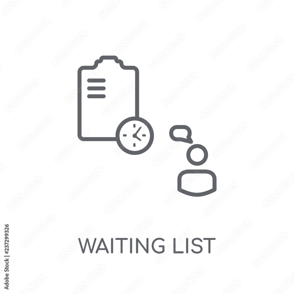 Vetor de Waiting list linear icon. Modern outline Waiting list logo