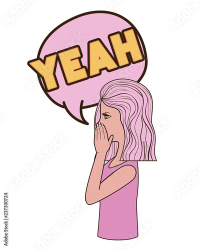 woman saying yeah avatar character