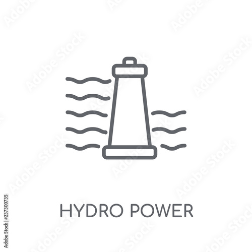 Hydro power linear icon. Modern outline Hydro power logo concept on white background from Ecology collection