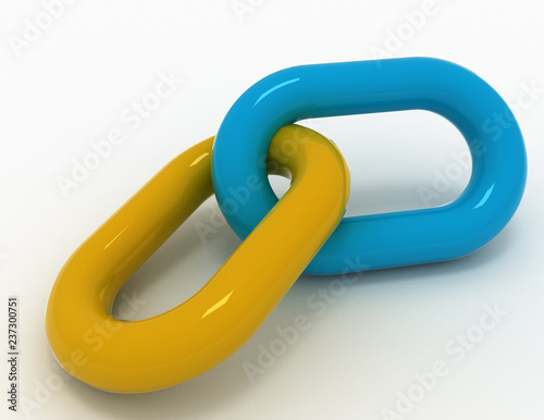 chain link concept .3d illustration on white background