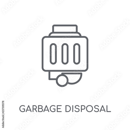 garbage disposal linear icon. Modern outline garbage disposal logo concept on white background from Electronic Devices collection
