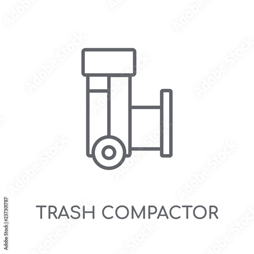 trash compactor linear icon. Modern outline trash compactor logo concept on white background from Electronic Devices collection