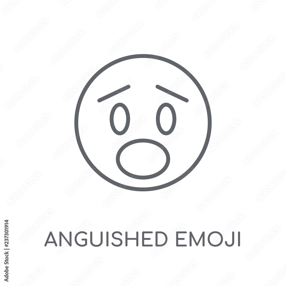 Anguished emoji linear icon. Modern outline Anguished emoji logo ...